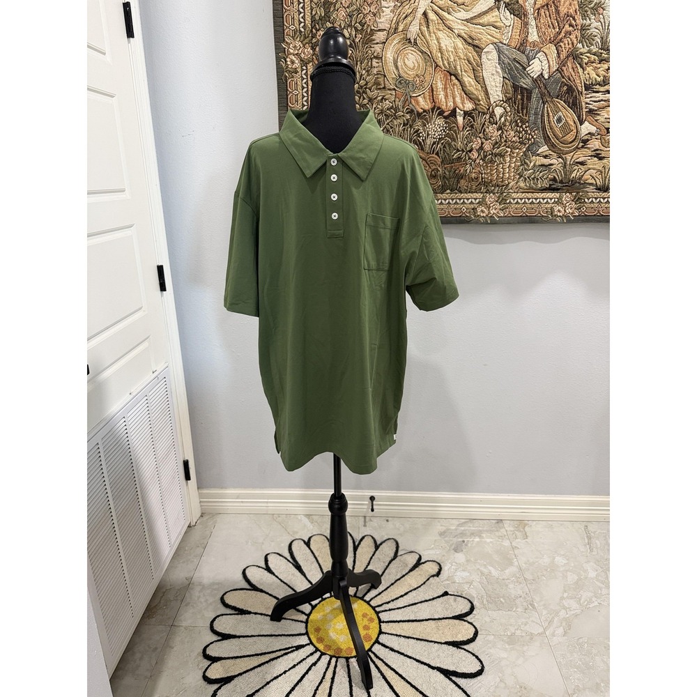 Badd Bogey Polo‎ Shirt Mens XL Green Vineyard Pima Cotton Golf Performance